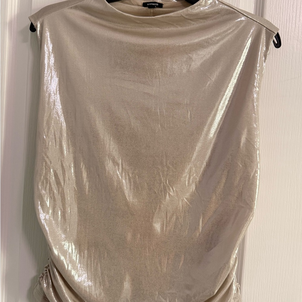 Express Shimmering Gold Blouse